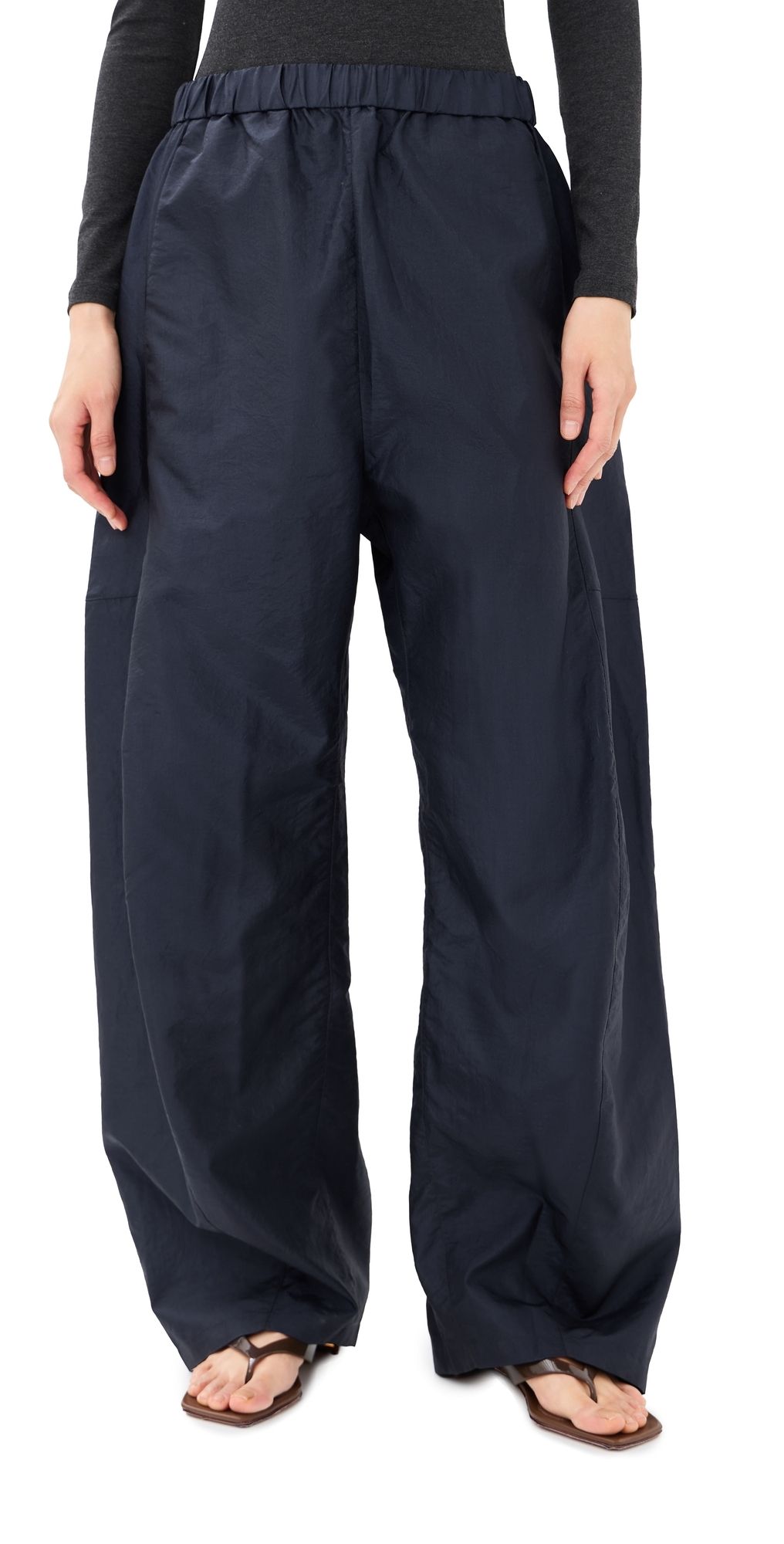 Tibi Crispy Nylon Winslow Pants Navy L