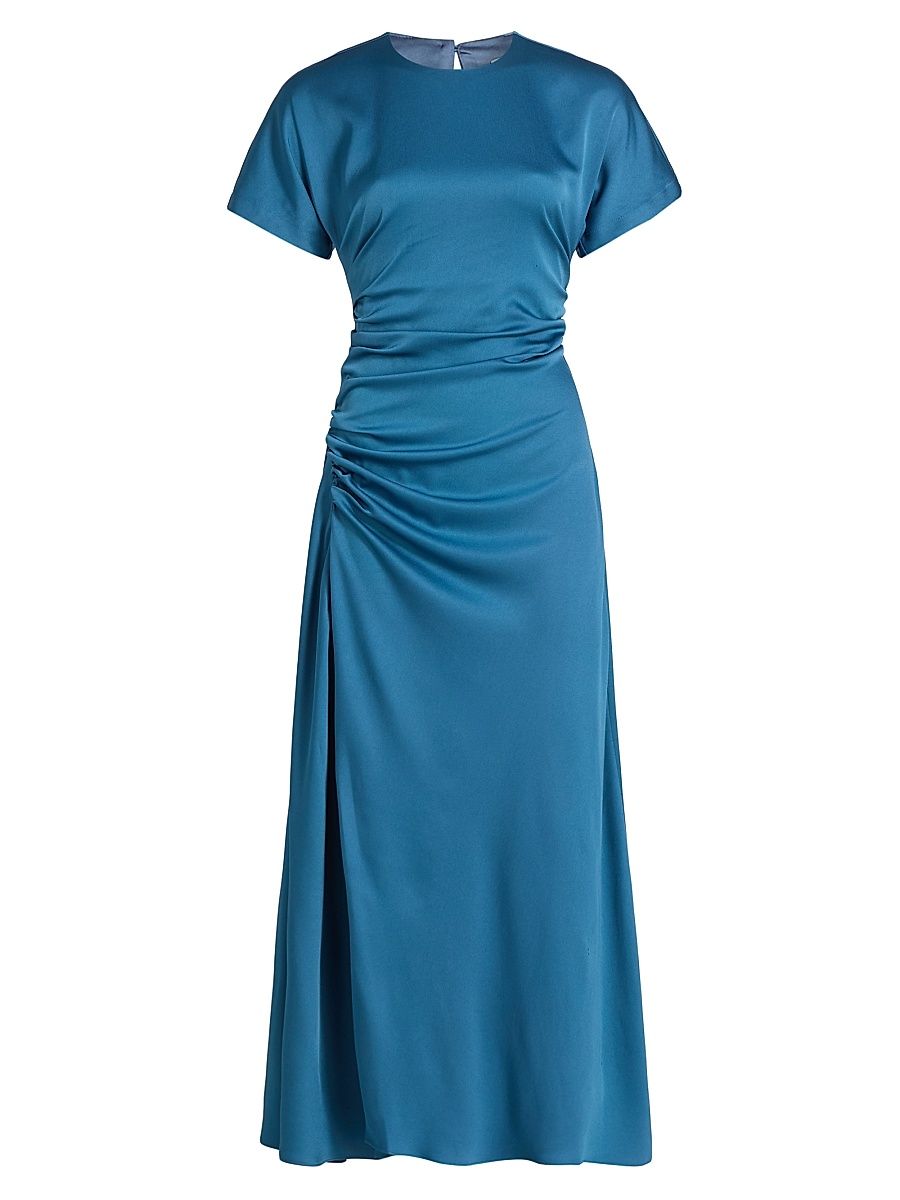 Women's Marabella Gathered Midi-Dress - Washed Indigo - Size 0