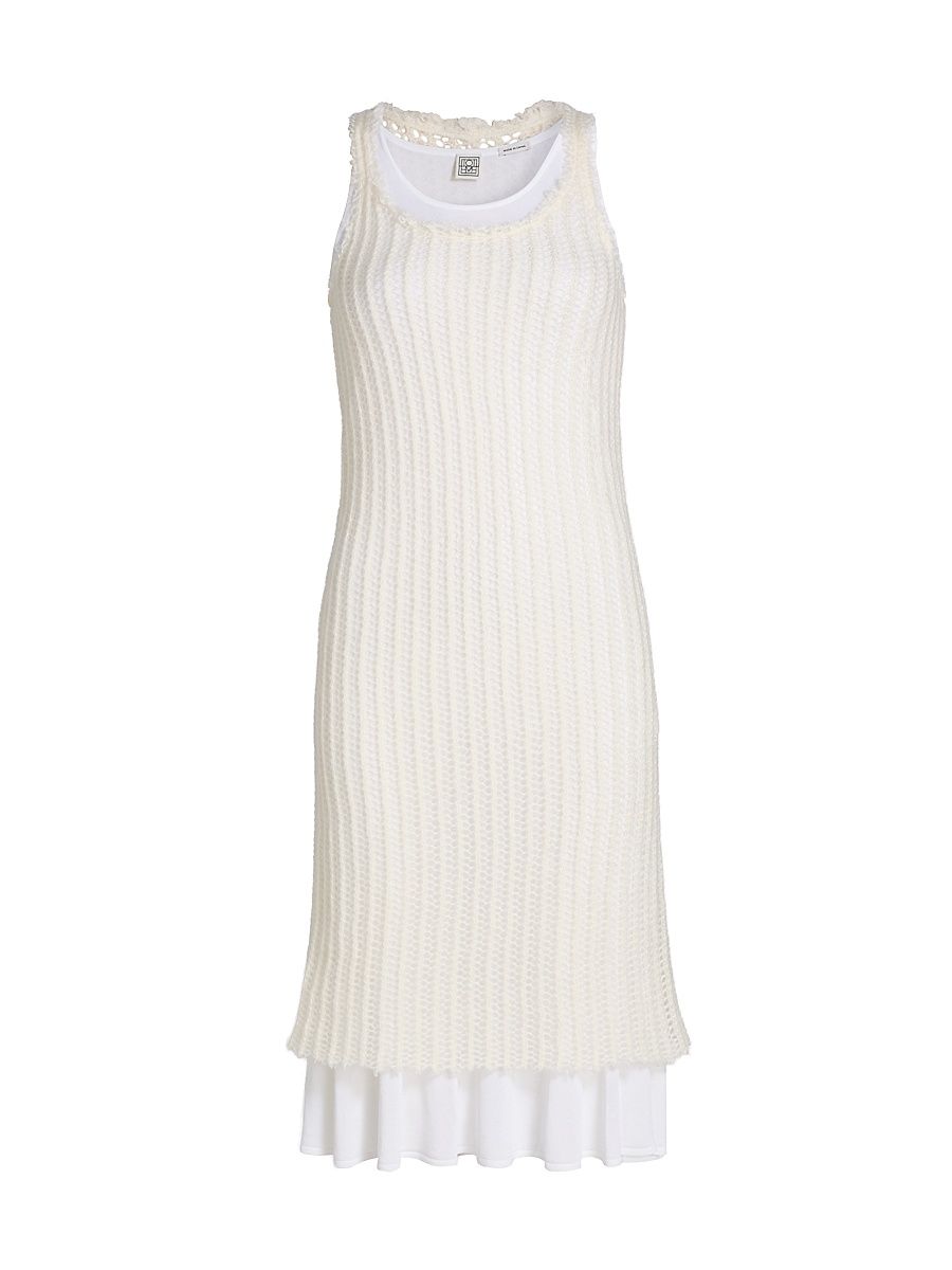 Women's Mohair Knit Tank Midi-Dress - Off White - Size Large