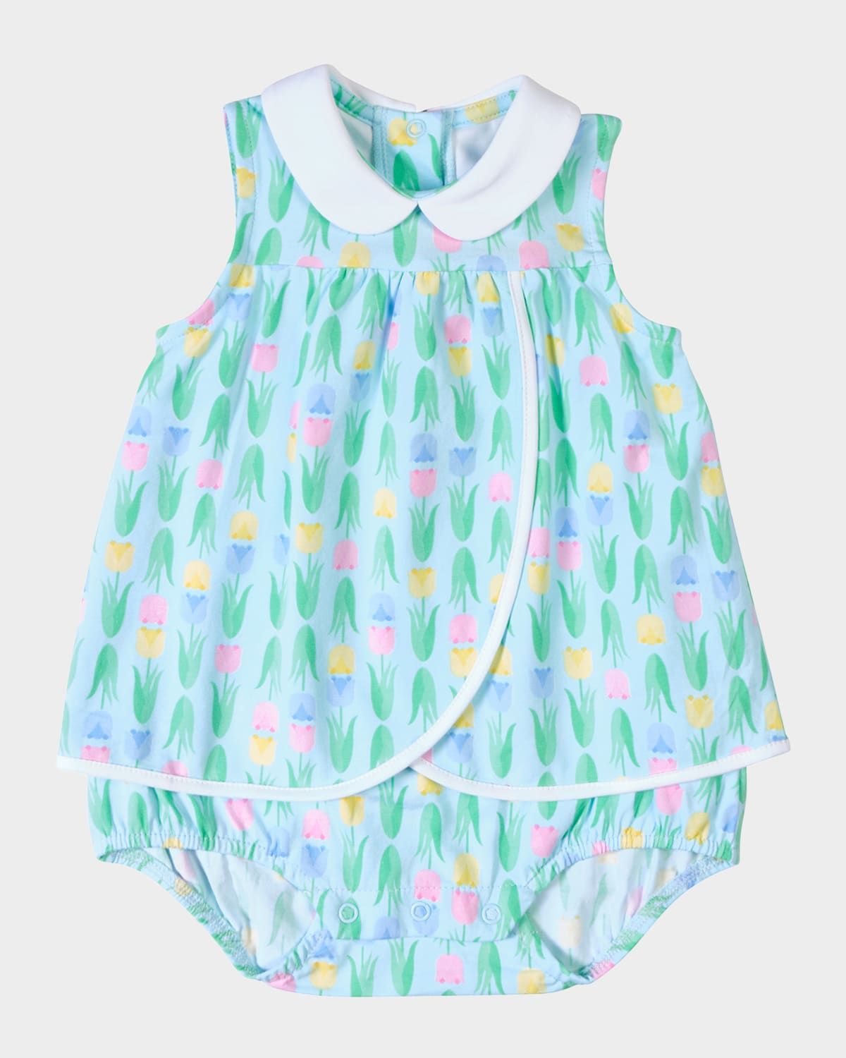 Girl & apos;s Printed Knit Tulip Romper, Size 3M-24M