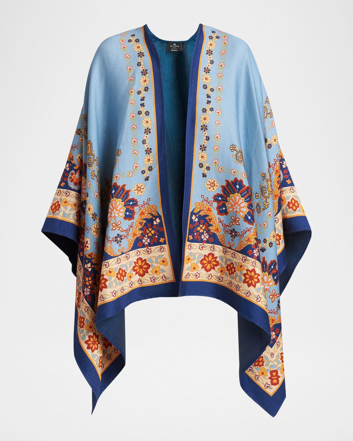 Floral-Print Cotton Cape