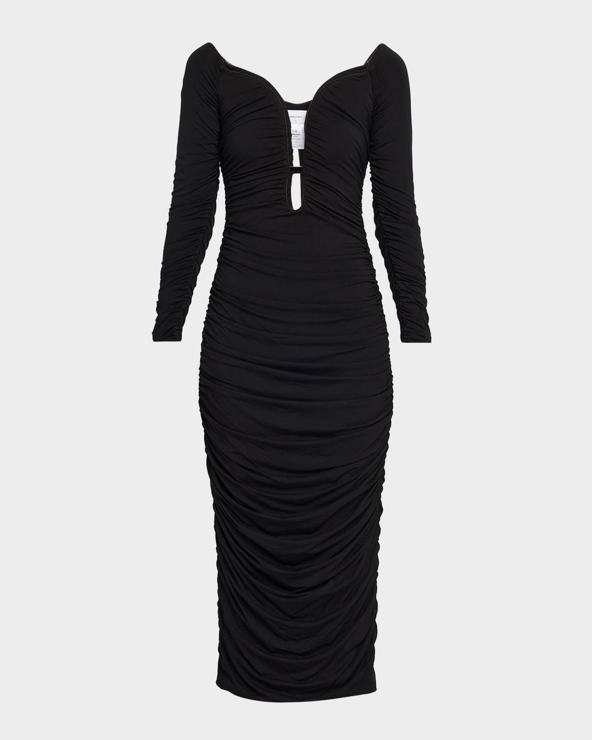 Wren Long-Sleeve Ruched Midi Dress