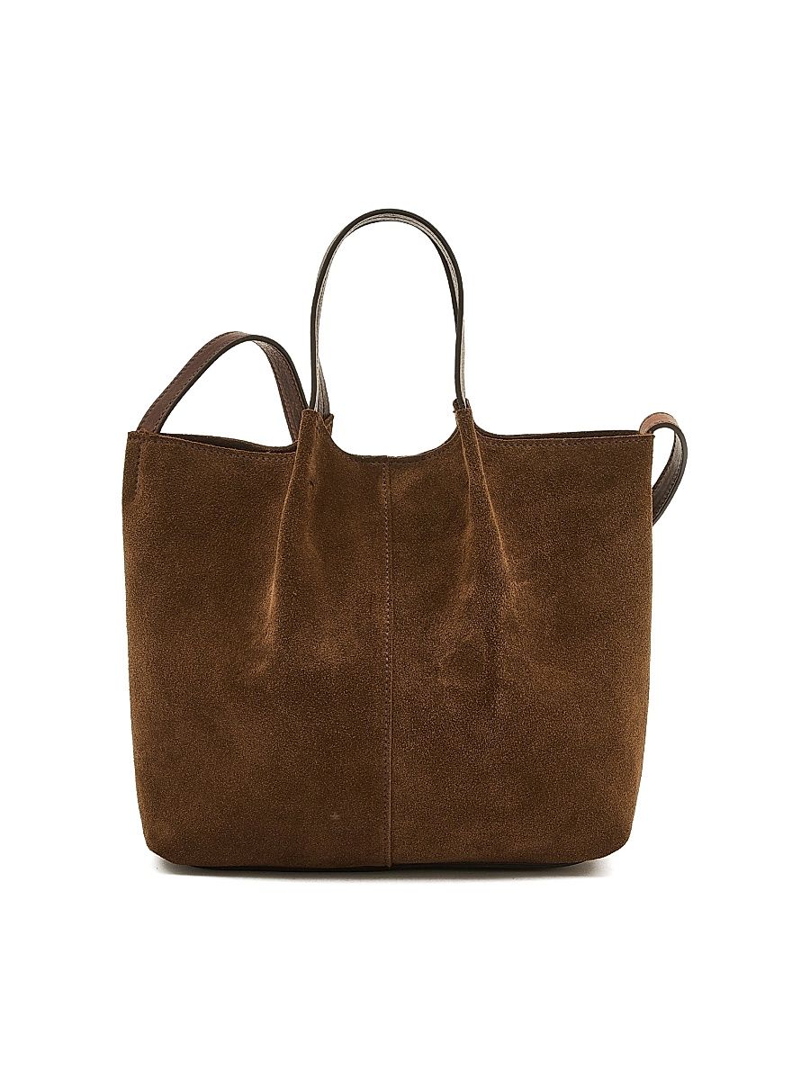 Women's Small Nina Suede Tote Bag - Gianduia And Gianduia