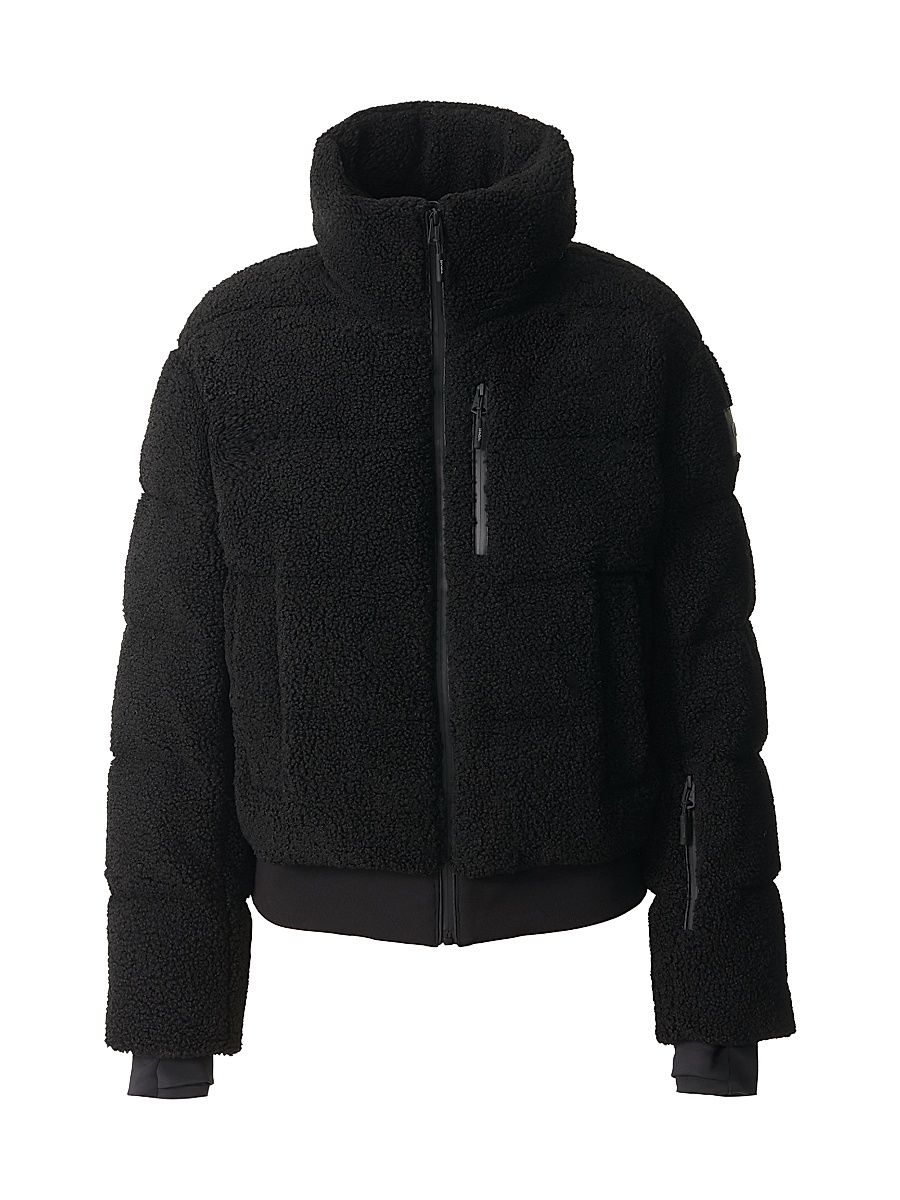 Women's Anaya Bouclé Ski Jacket - Black - Size XL