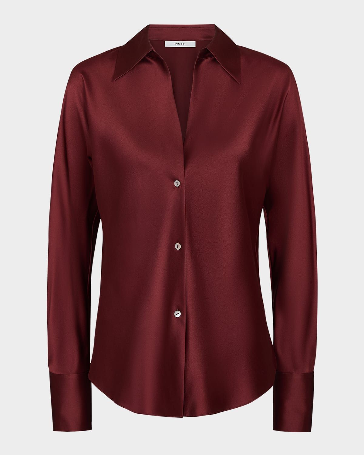 Bias Silk Long-Sleeve Blouse