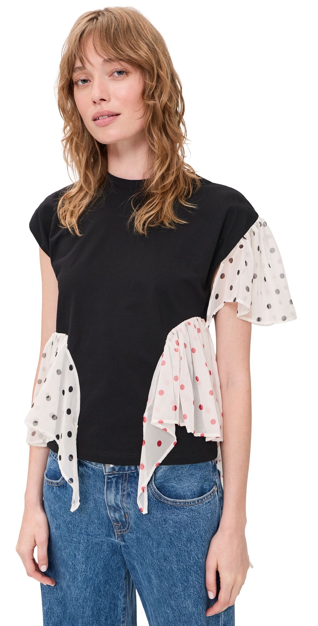 MSGM Polka Dot Tee Black M