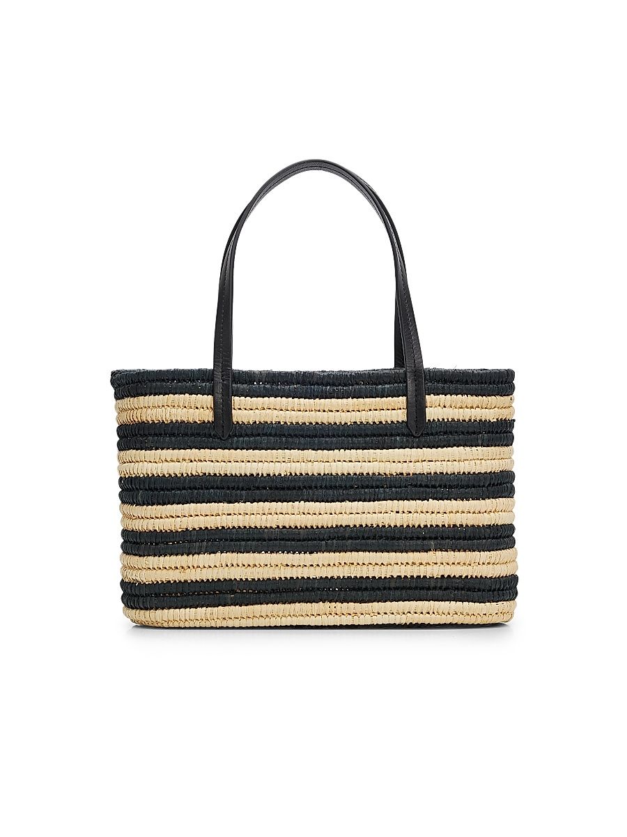Women's The Capri Striped Raffia Tote Bag - Zebra Stripe