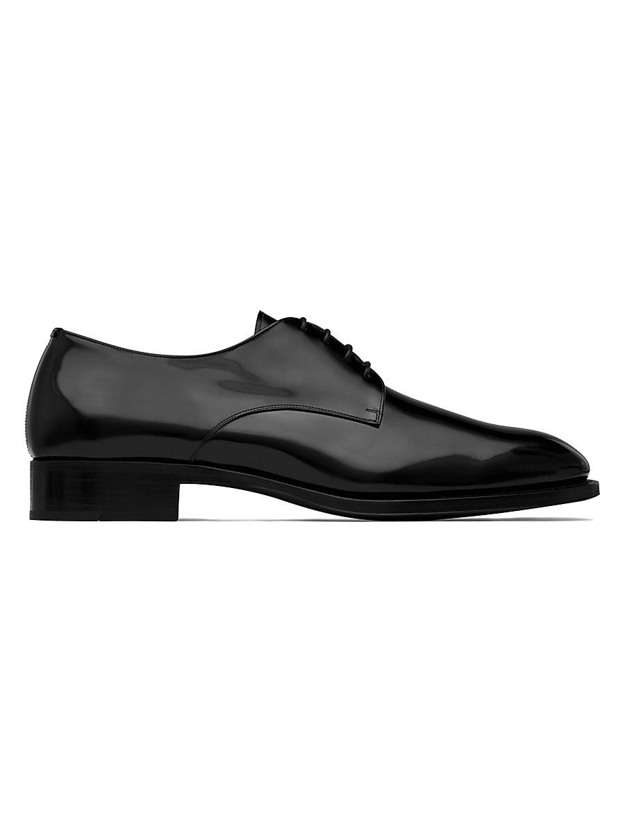 Men's Adrien Derbies in Glazed Leather - Black - Size 7