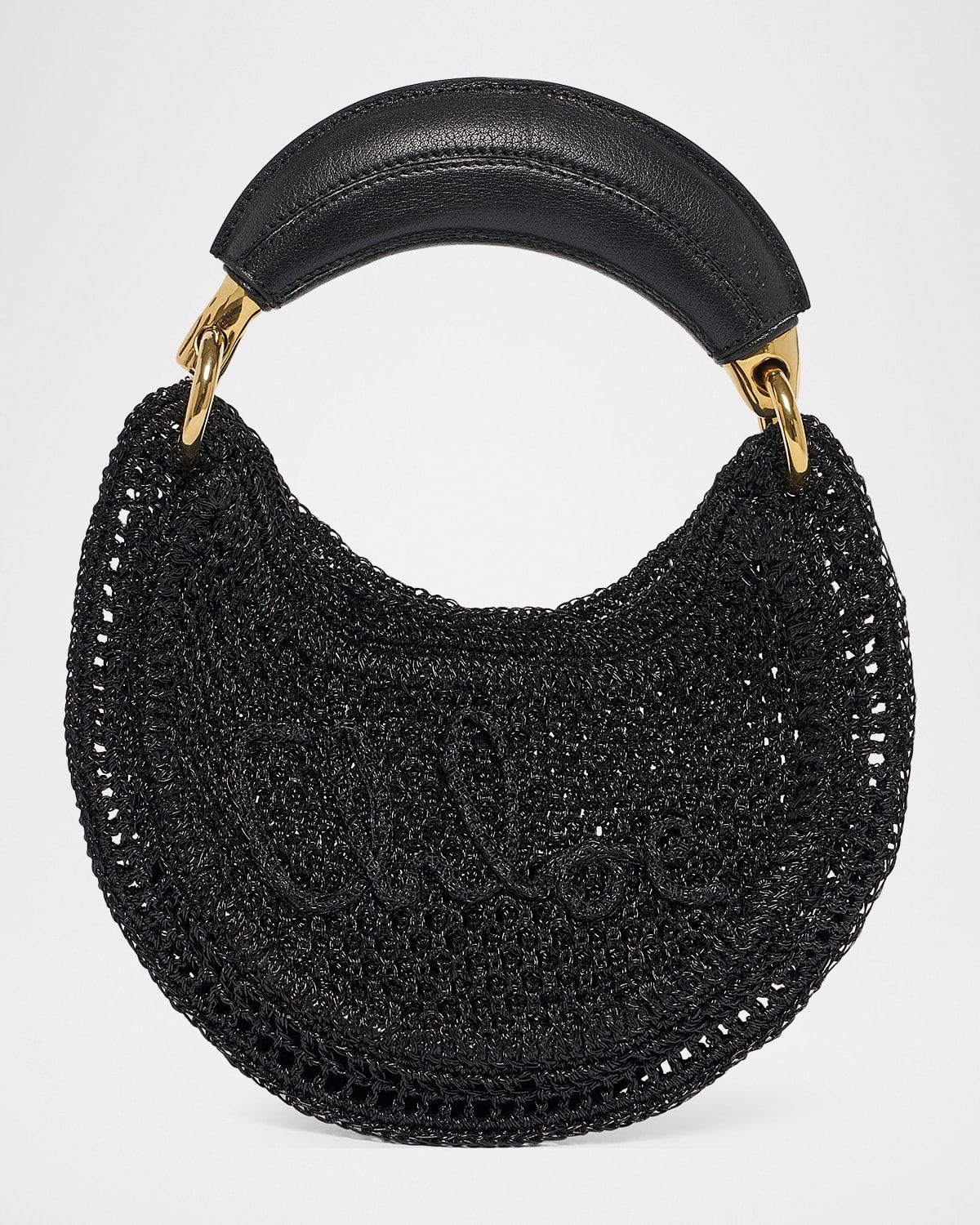 Summer Banana Mini Hobo Bag in Metallic Crochet