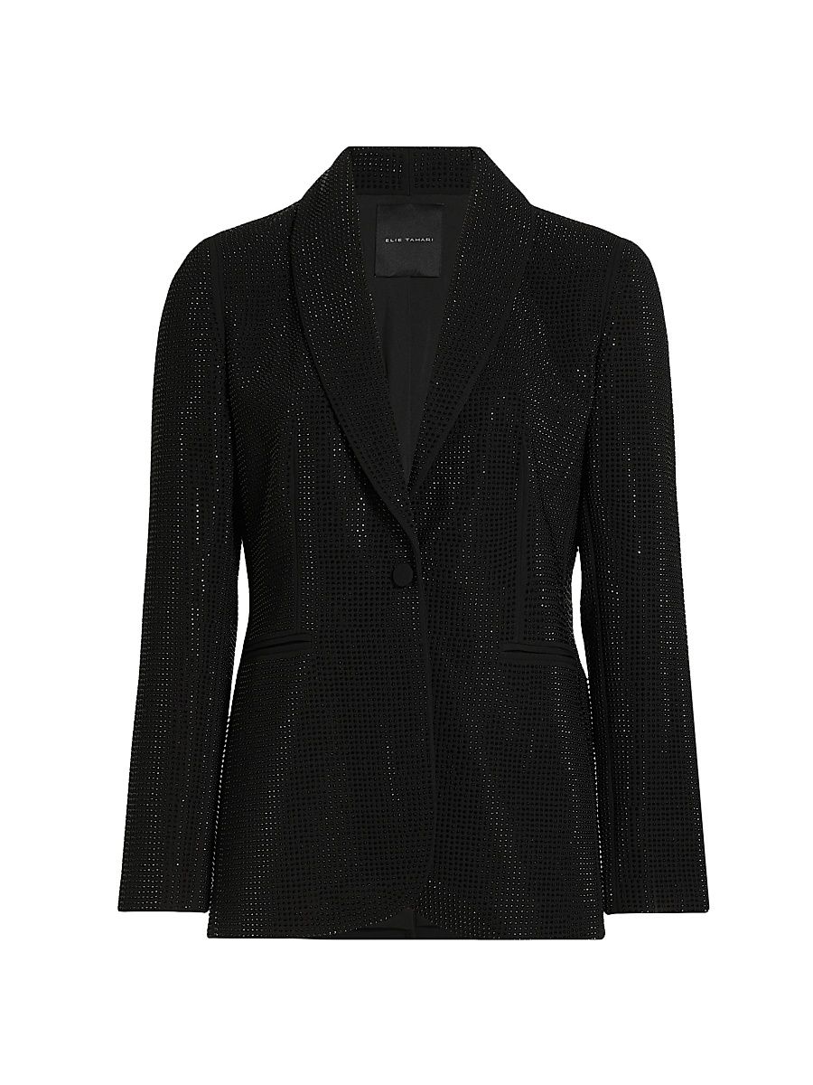 Women's Briella Rhinestone Blazer - Noir With Noir Rhinestones - Size 4
