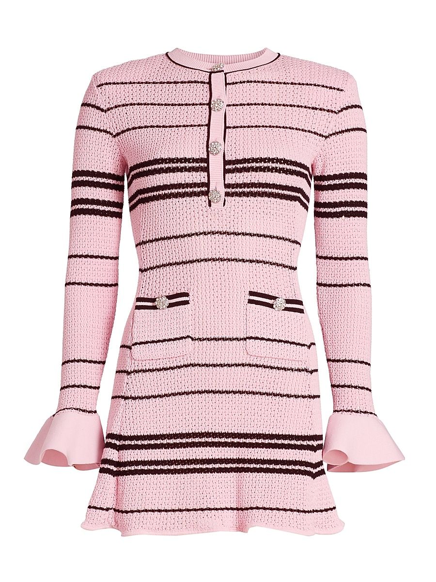 Women's Striped Minidress - Pink - Size Medium