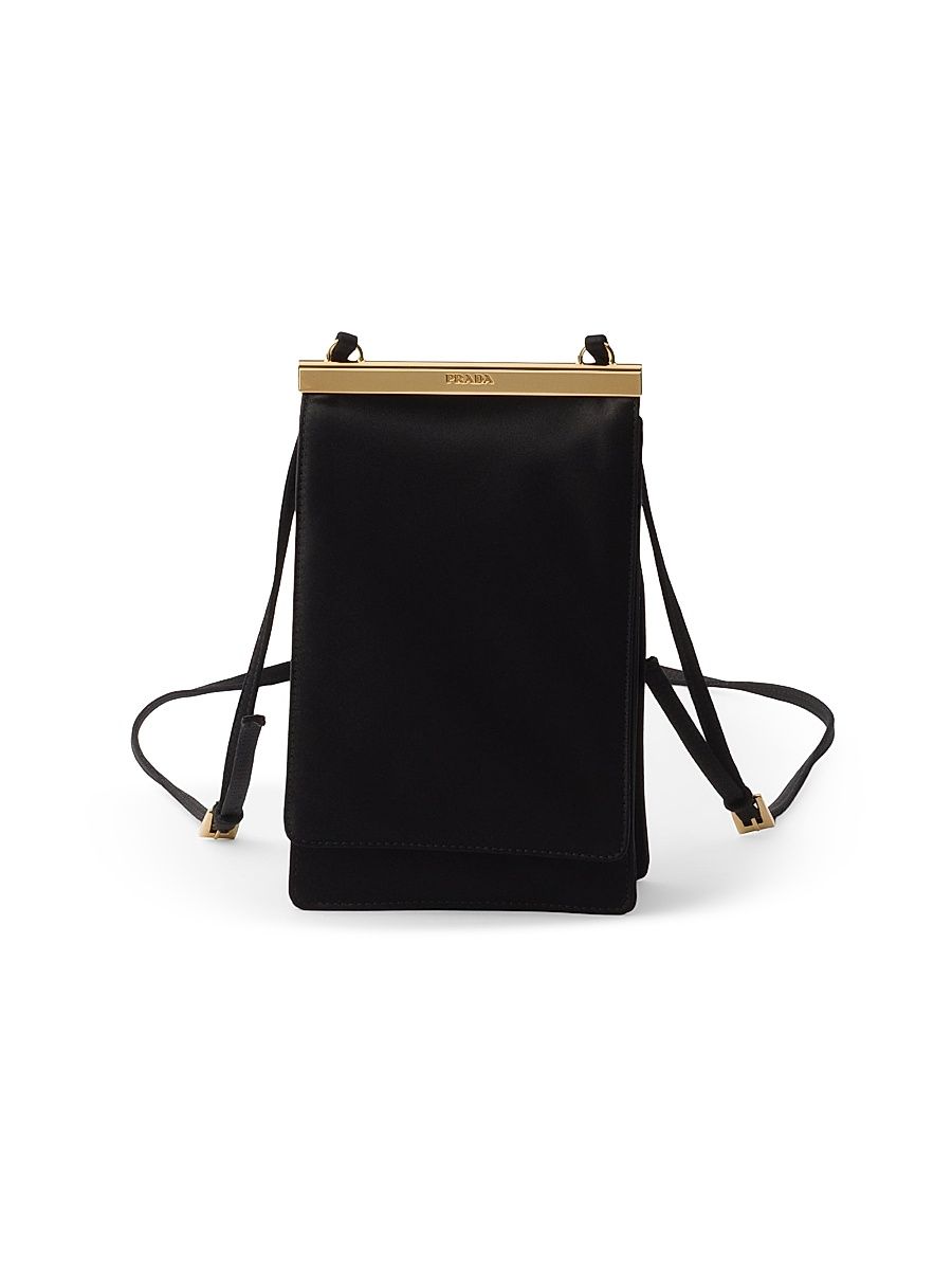 Women's Satin Mini Crossbody Bag - Black