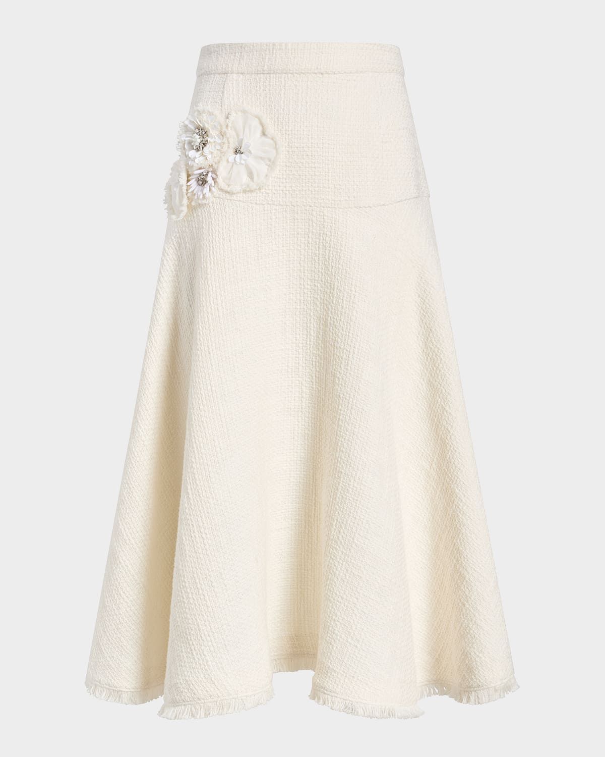 Henriette Crunchy Flower Tweed Skirt