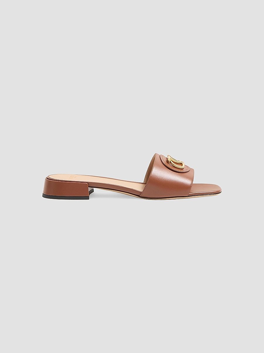 Valentino Women's VLogo Signature 20MM Slide Sandals - Tobacco - Size 6