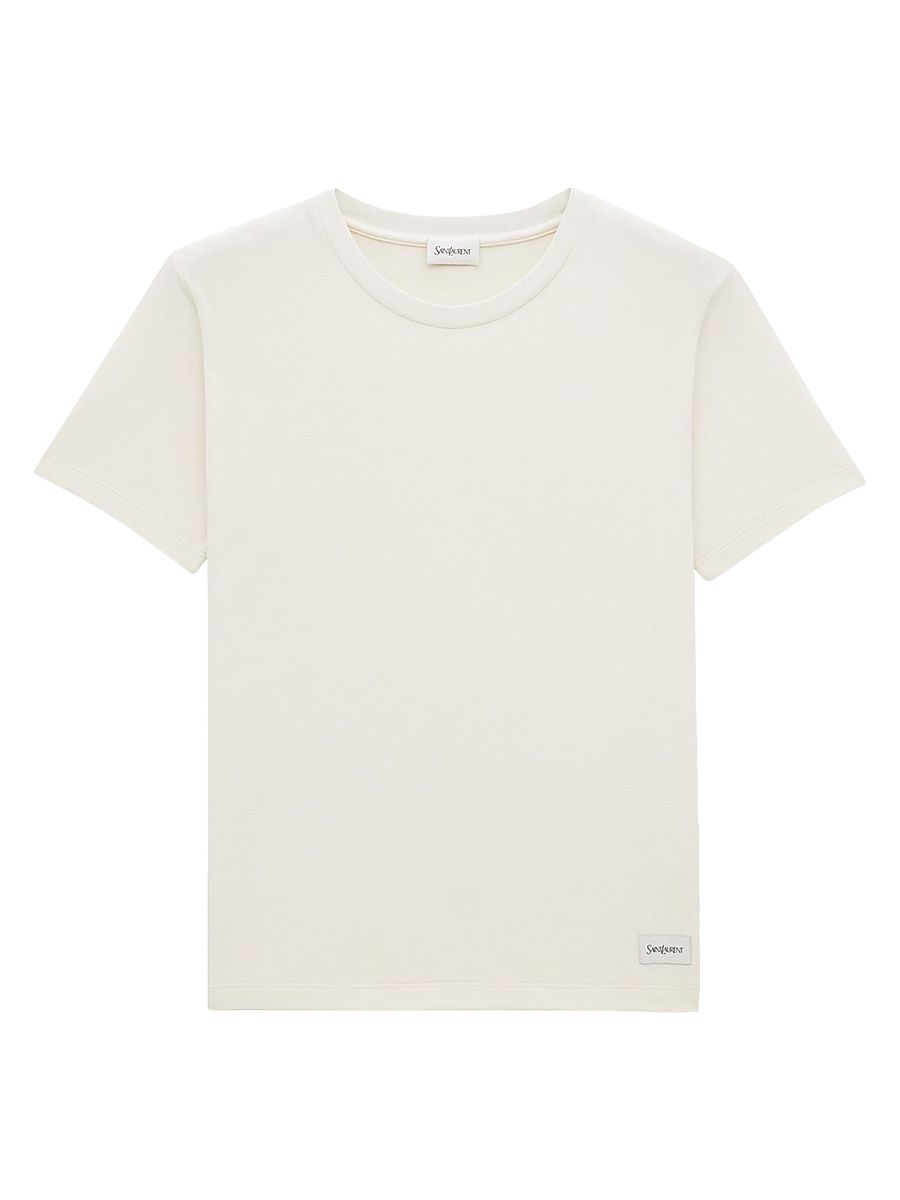 Women's T-Shirt with Short Sleeve Crewneck - Natural - Size XS