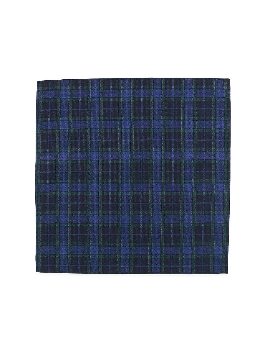 Men's Holiday Ives Plaid Pocket Square - Green