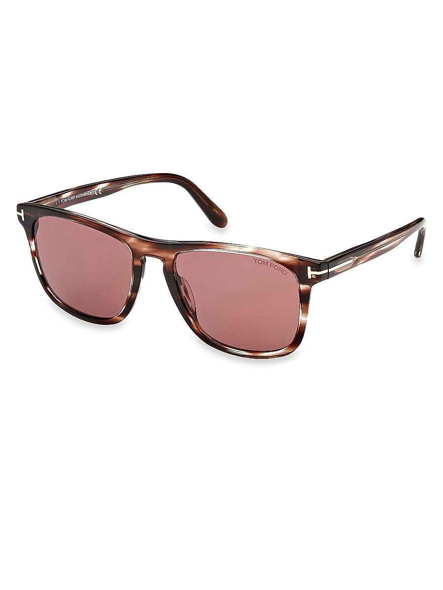 Men's Gerard-02 55MM Square Sunglasses - Shiny Striped