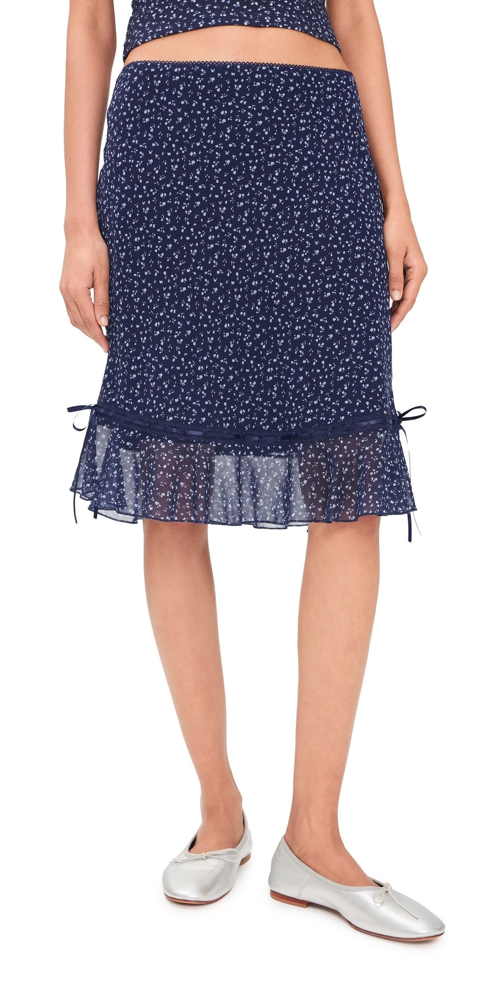 GUIZIO Ruffle Paloma Skirt Cantebury Ditsy M