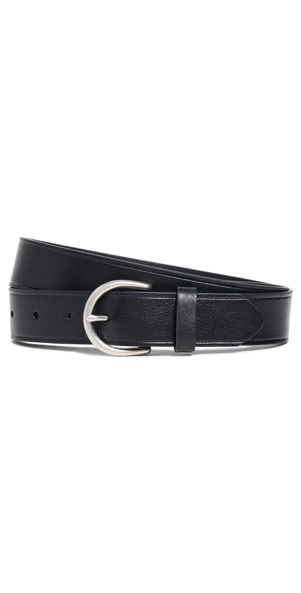 Madewell Medium Perfect Leather Belt Black and Silver XS
