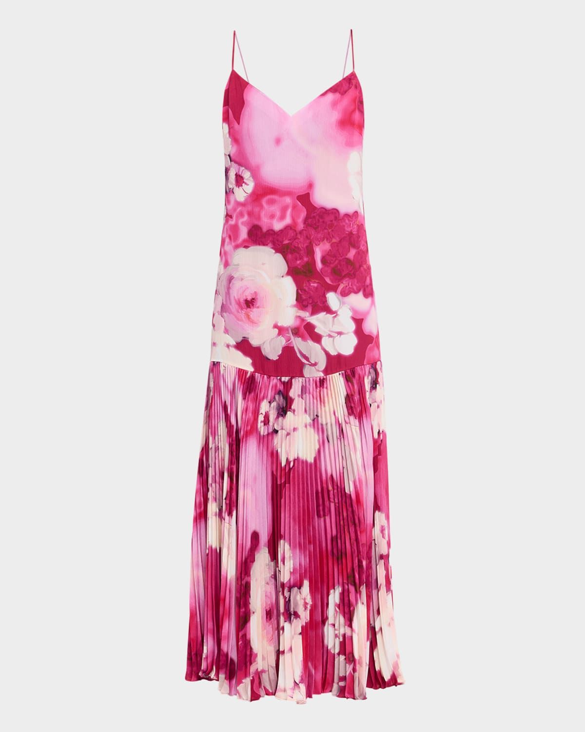 Camden Pleated Floral-Print Maxi Dress