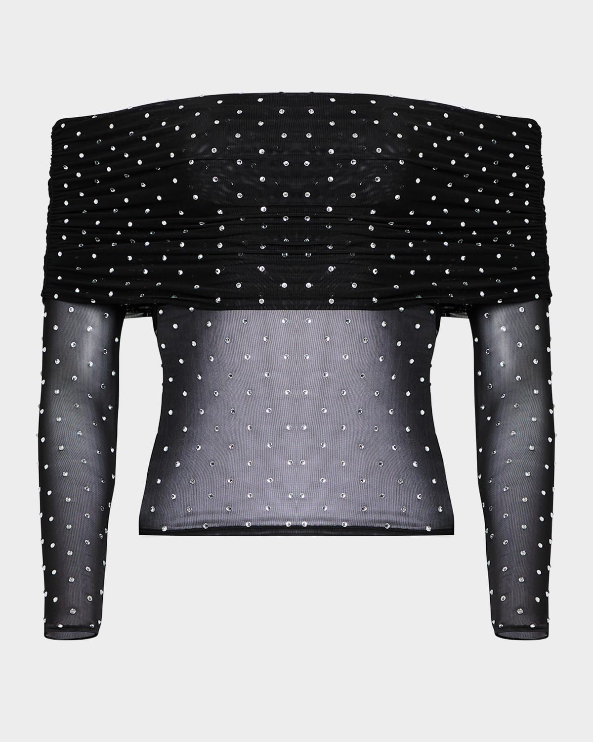 Oriana Off-The-Shoulder Mesh Top