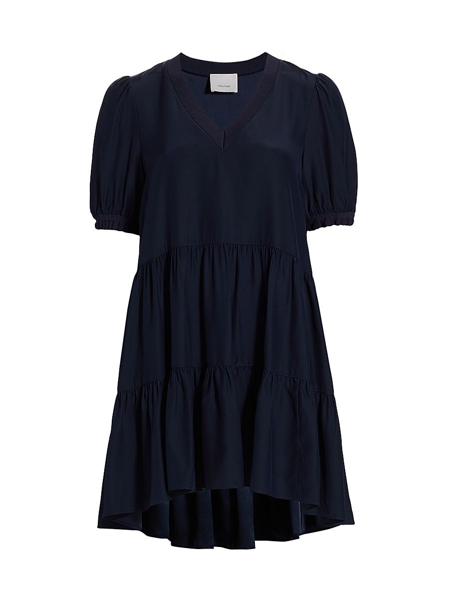 Women's Emalina Silk Dress - Navy - Size Medium