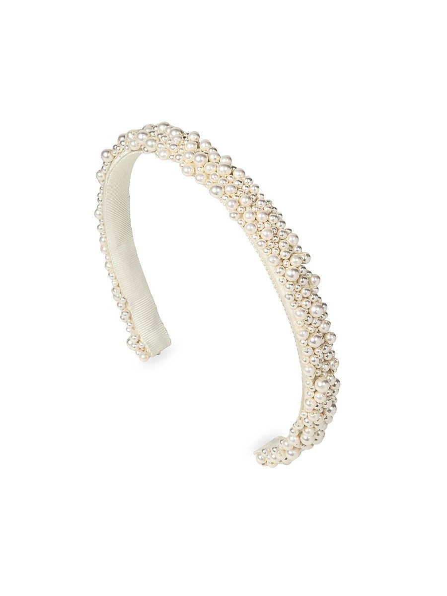 Women's Bria Faux Pearl Headband - Cream