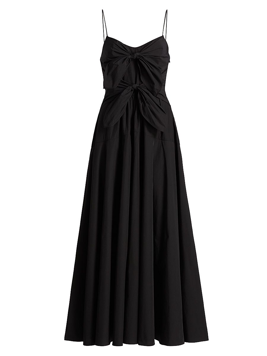 Women's Unity Poplin Double Tie-Front Maxi Dress - Black - Size 14