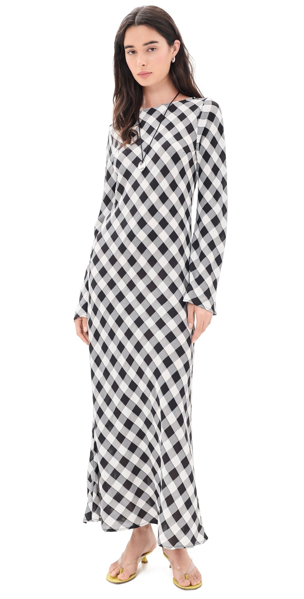 VRG GRL Jean Maxi Dress Black Check M