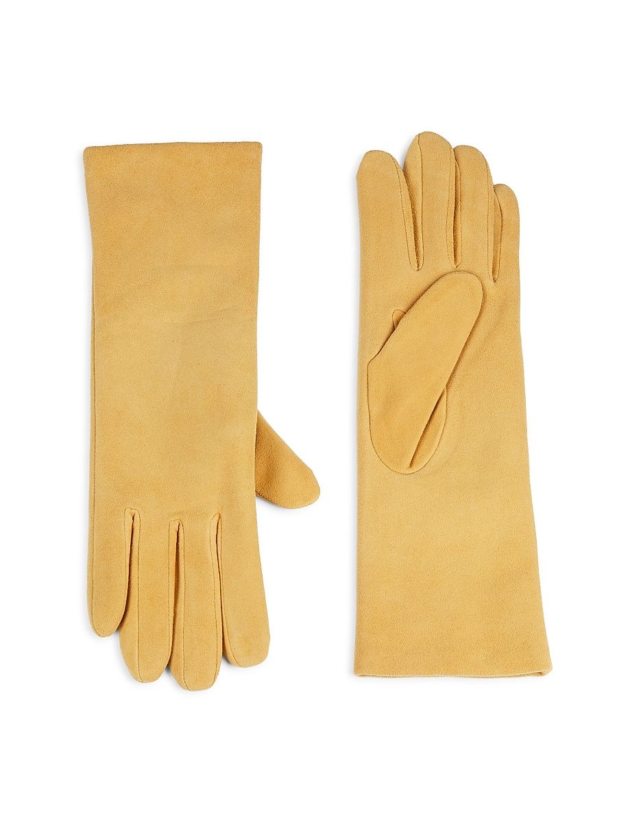 Saks Fifth Avenue Women's Cashmere-Lined Suede Gloves - Beige - Size 8.5