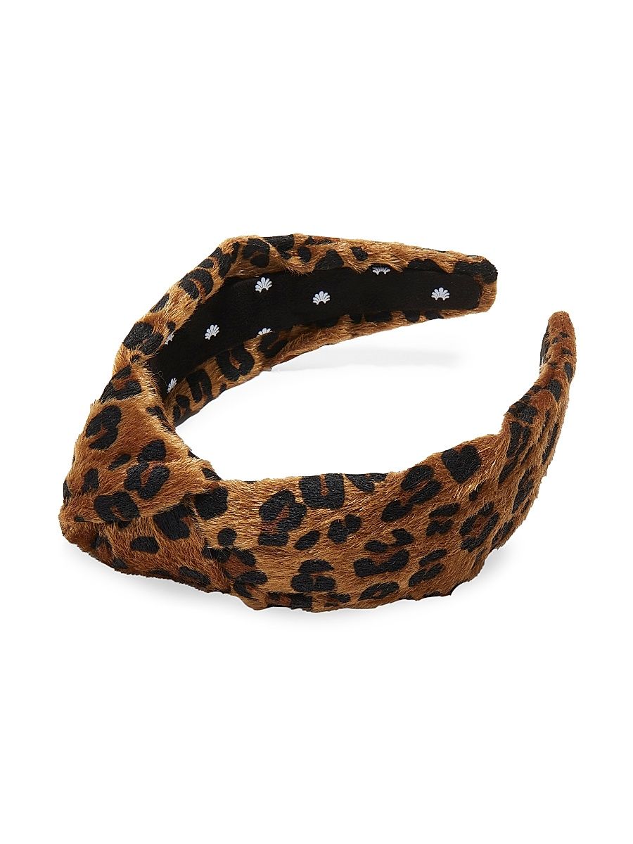 Women's Leopard Faux Fur Knotted Headband - Leopard
