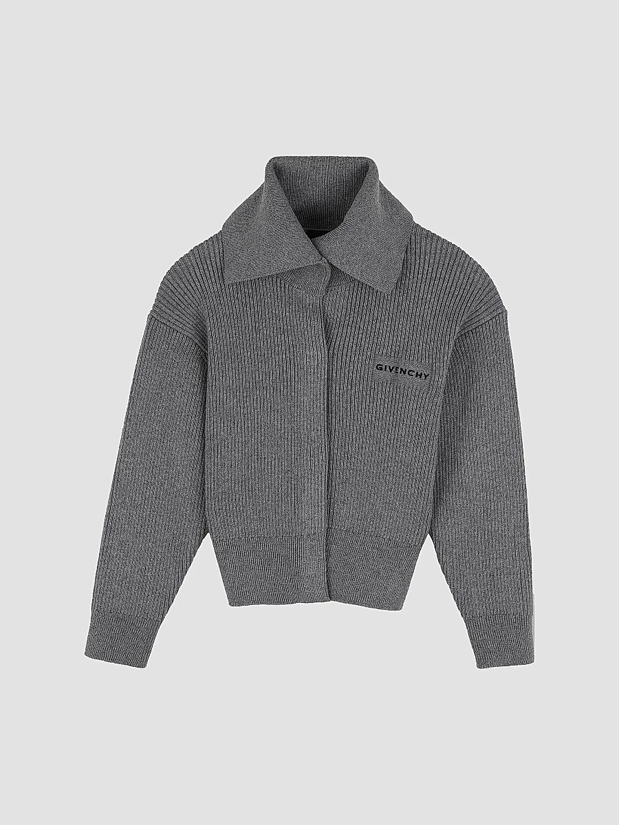 Givenchy Girl's Little Girl's & Girl's Logo Cotton-Cashmere Cardigan - Grey - Size 12