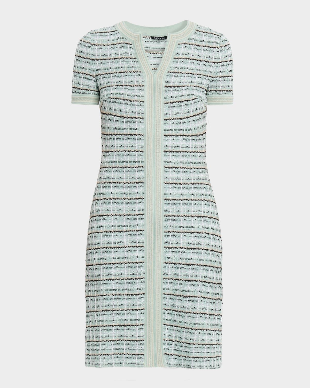 Plaid Textured Knit Dress