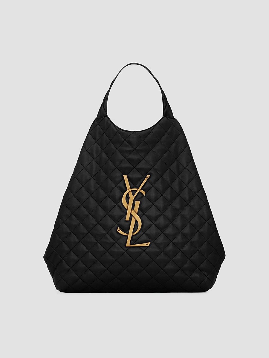 Saint Laurent Women's Icare Maxi Shopping Bag In Quilted Lambskin - Black