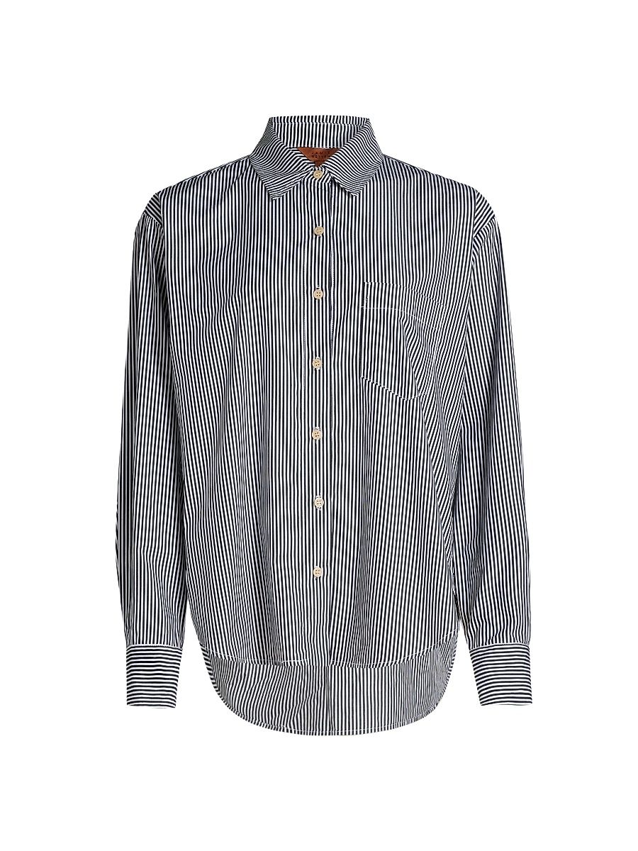 Women's The Weekend Cotton Shirt - Black Stripe - Size XL