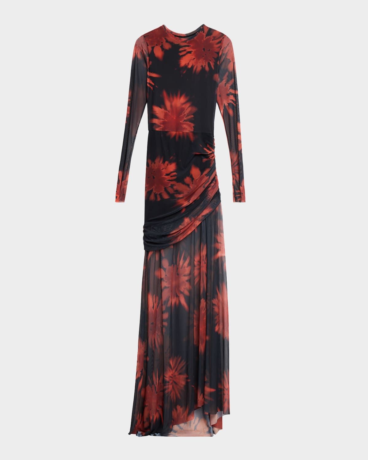 Serene Floral Mesh Maxi Dress