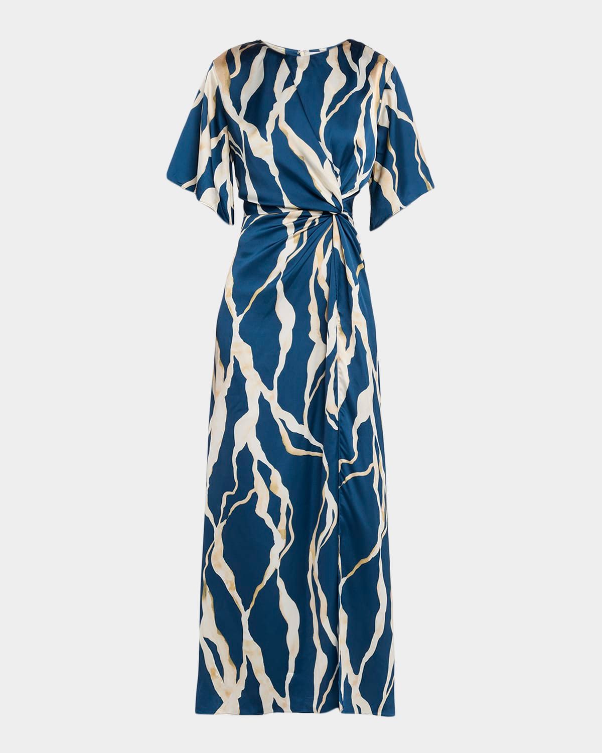 Asah Abstract Satin Maxi Dress
