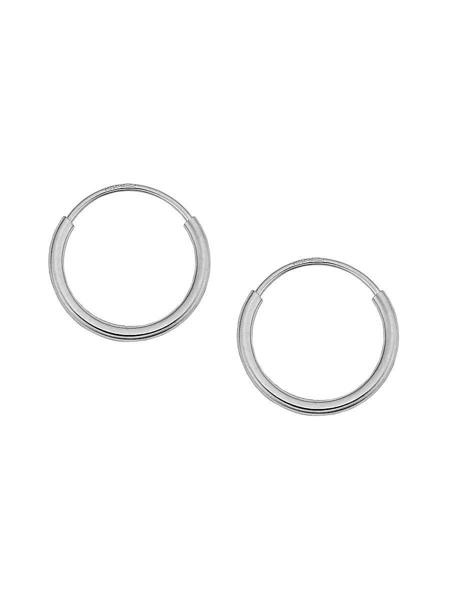 Women's 14K White Gold Easy Day Petite Hoops - White Gold