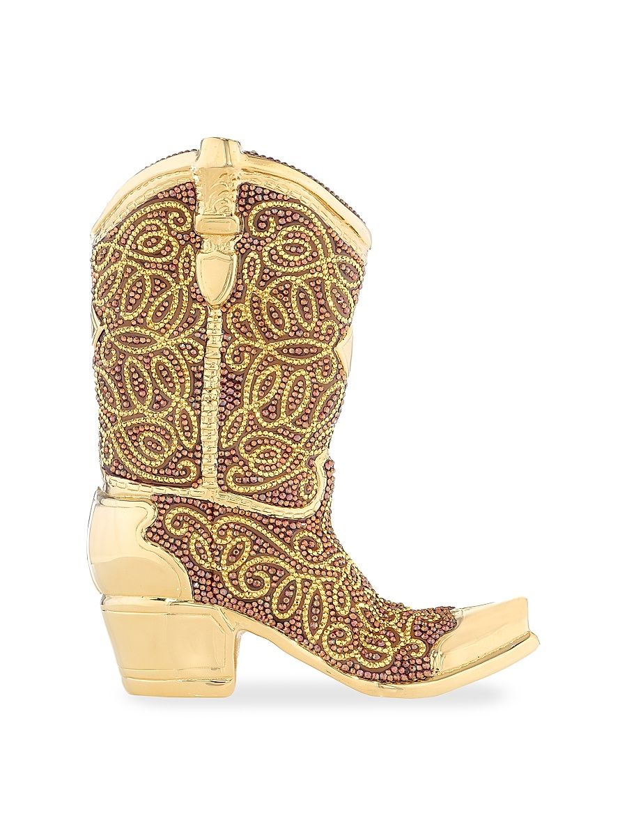 Women's Crystal-Embellished Cowboy-Boot Convertible Clutch - Silver Rhine Multi