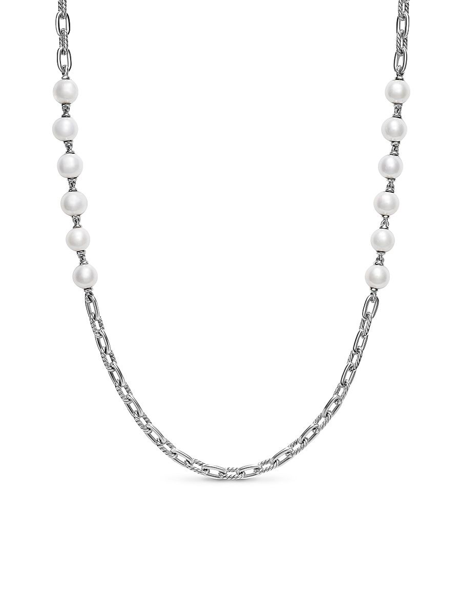 Men's DY Madison Chain Necklace in Sterling Silver - Pearl - Size 26