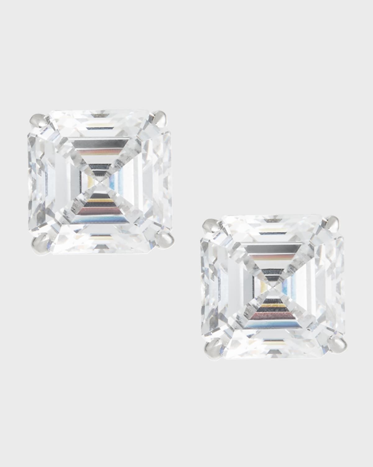 14k Yellow Gold 10ct Asscher Stud Earrings
