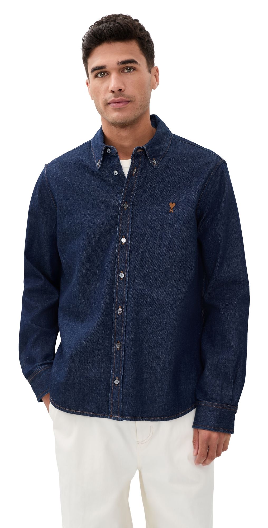 AMI Raw Indigo Denim Shirt Indigo S