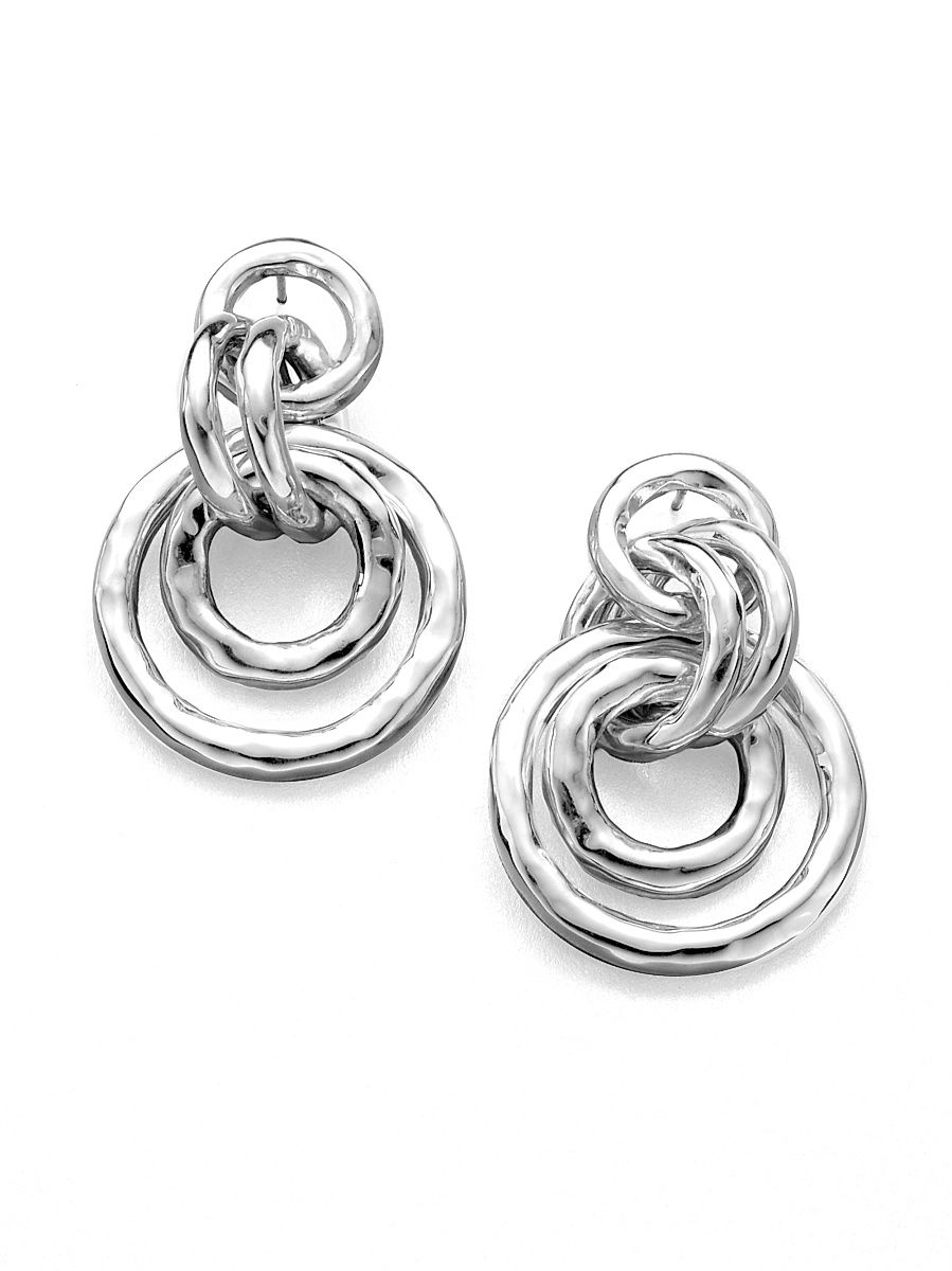 Women's Glamazon Sterling Silver Mini Jet Set Drop Earrings - Silver