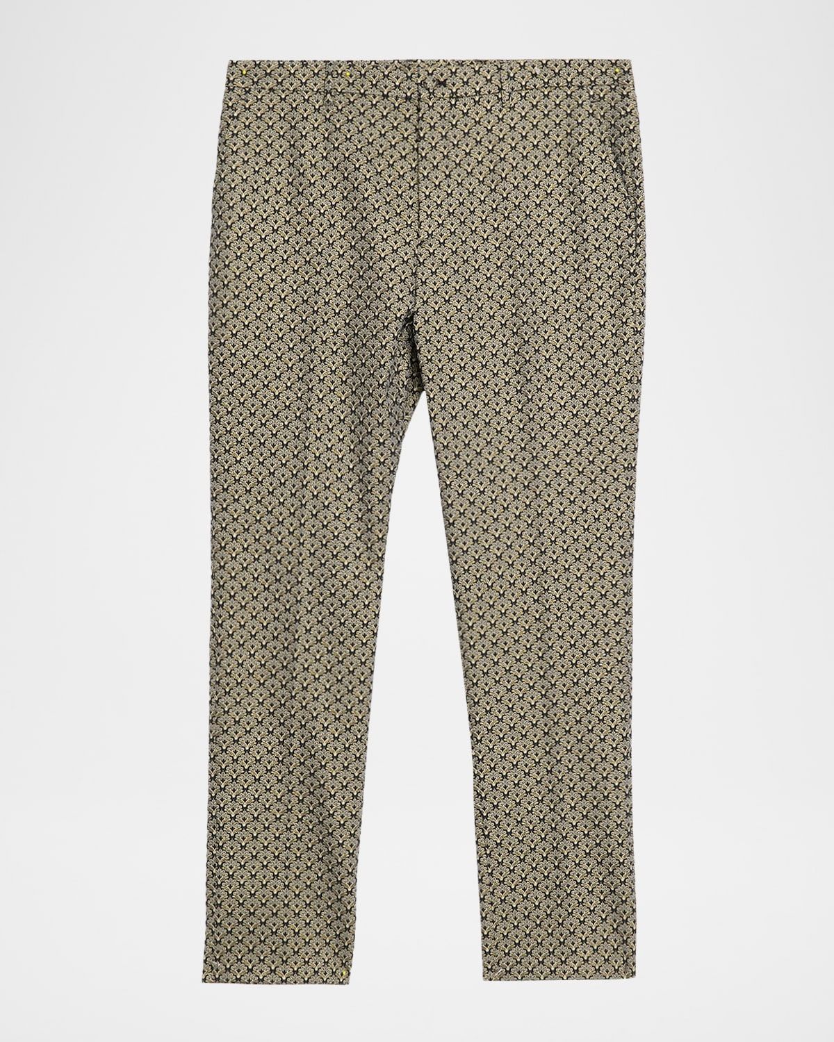Men & apos;s Medallion Jacquard Flat-Front Trousers