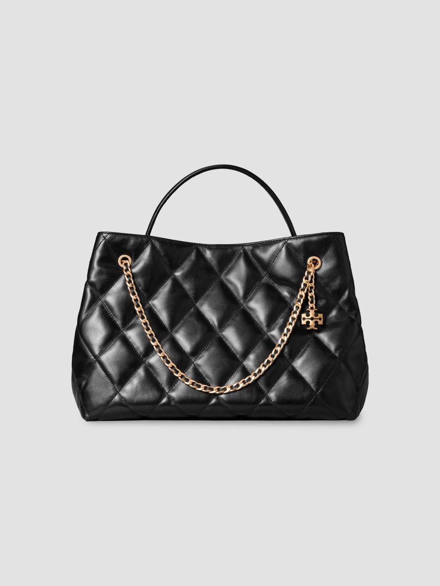Tory Burch Women's Fleming Leather Carryall Shoulder Bag - Black