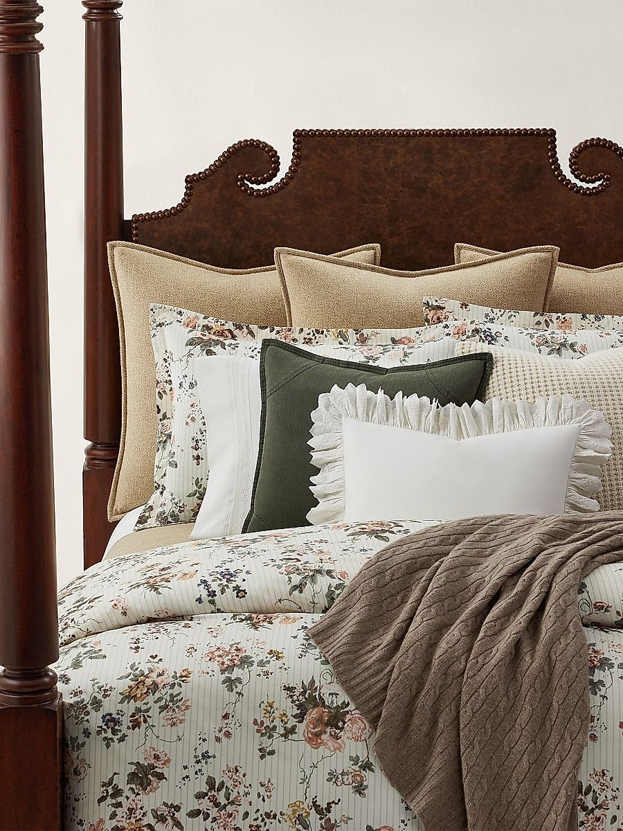 Billie Cotton Twill Throw Pillow - Oil Green