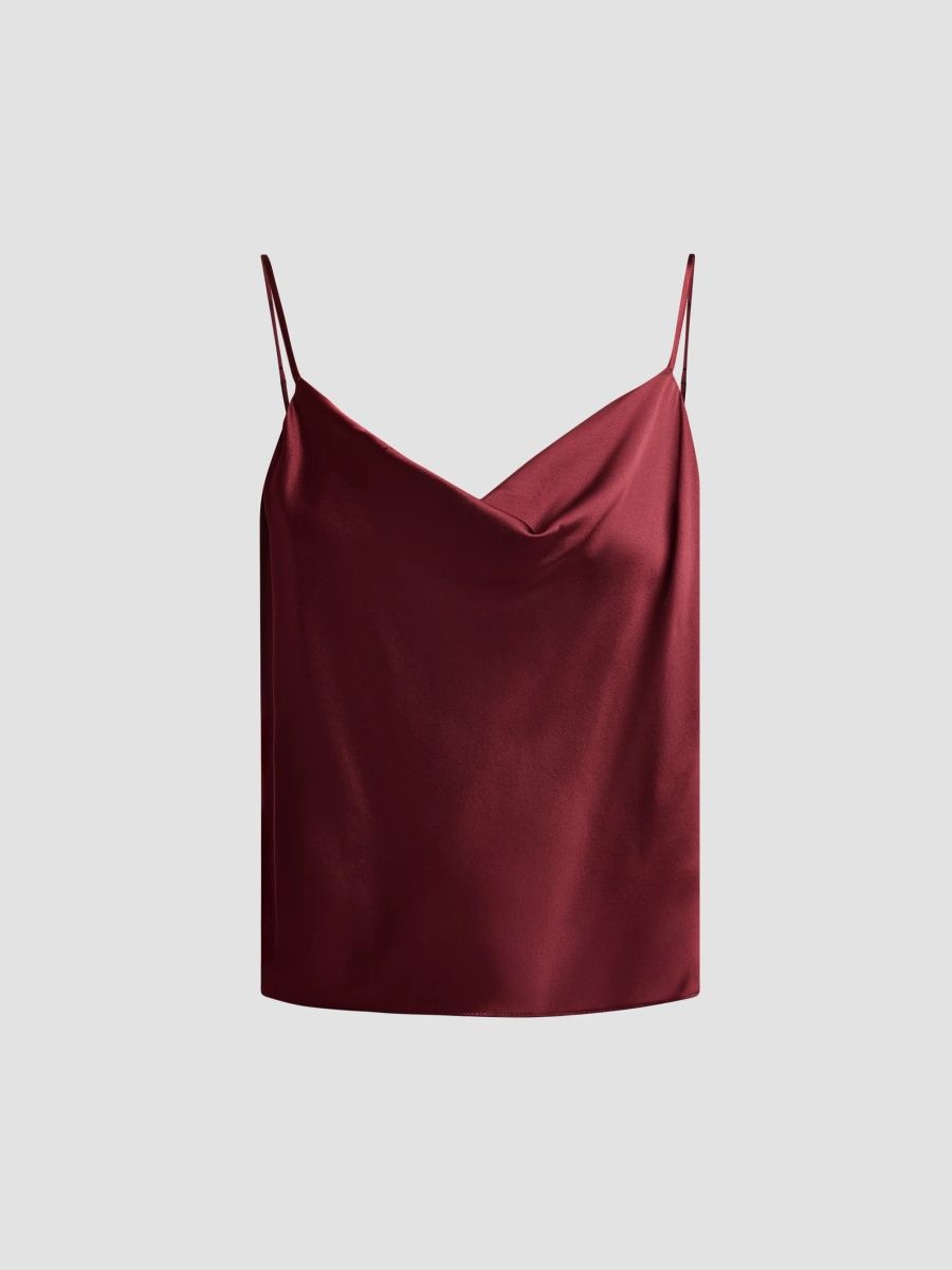 Women's Le Petit Marta Silk Cami - Black Cherry - Size XL