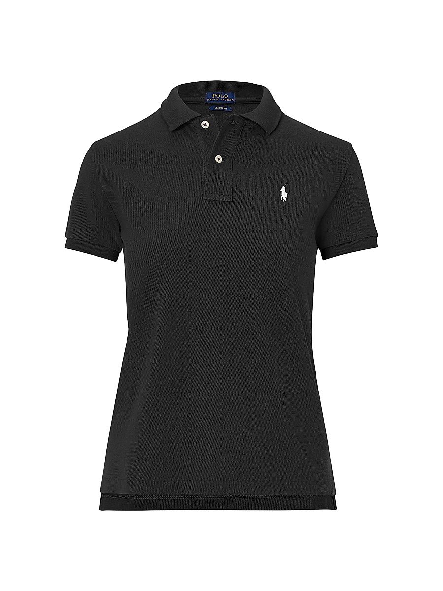 Women's Classic Fit Short-Sleeve Polo - Polo Black White - Size XS