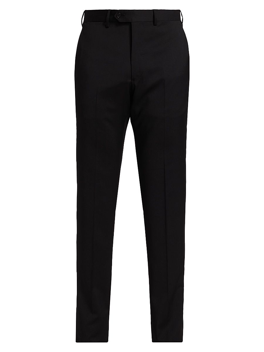 Men's Classic Wool Trousers - Black - Size 34