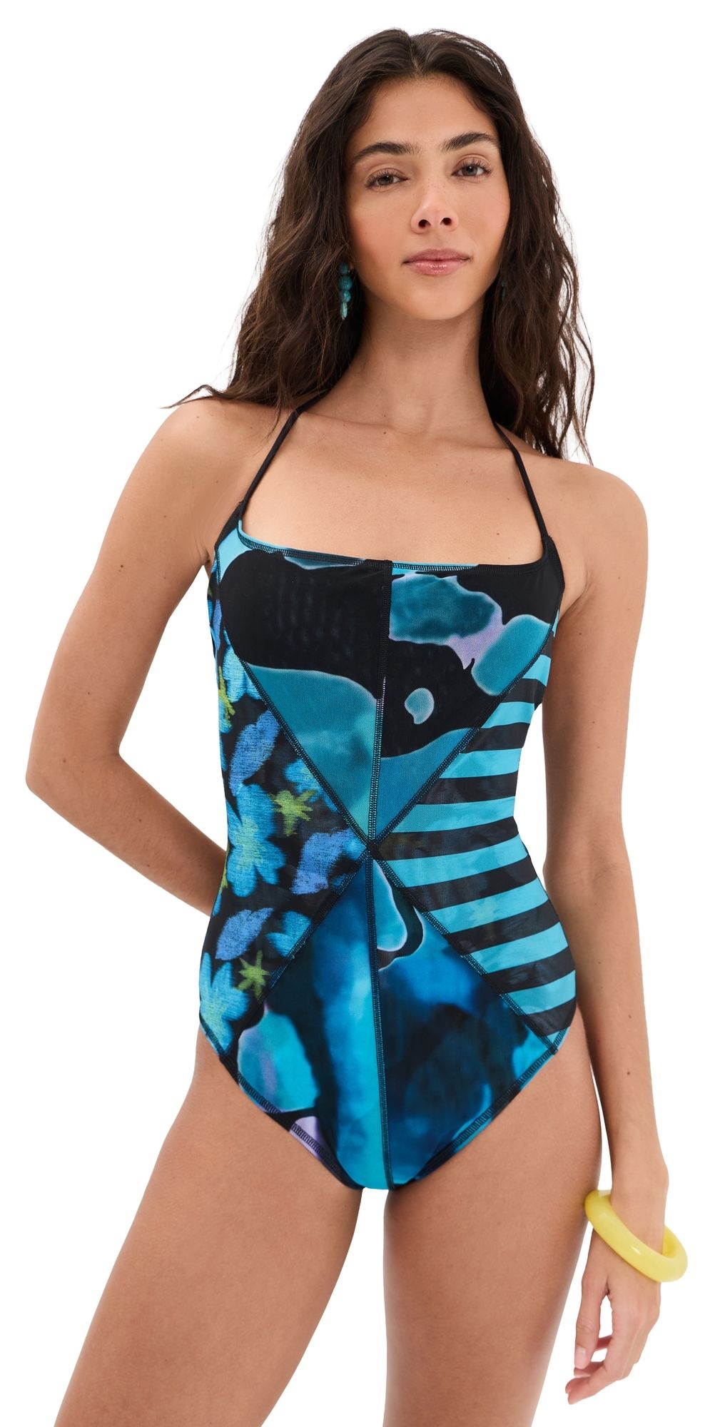 STAUD Laird One Piece Swim Suit Blue Haze Multi M